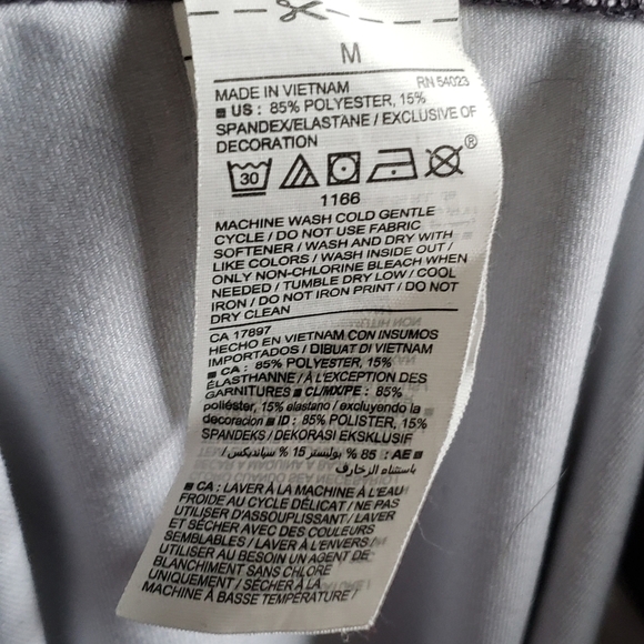 Old Navy Active Go Dry High Rise Drawstring Crop Leggings Gray Palm Tree Print M - Picture 9 of 11